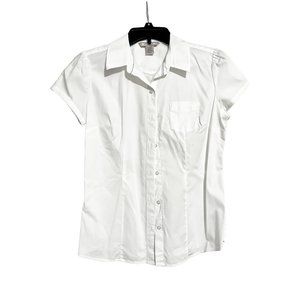 button up shirt / short sleeve / white